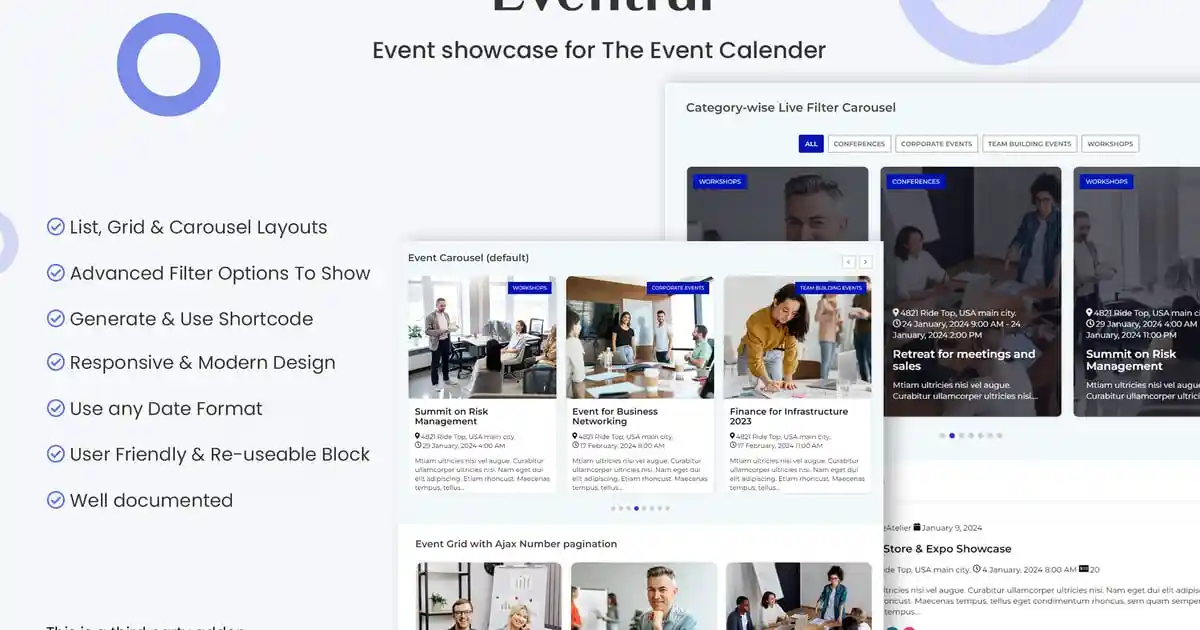 Events Showcase For The Events Calendar - Image 1