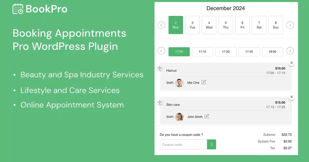 Appointment Booking WordPress Plugin - BookPro - Image 1